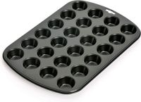 Merkloos KAISER Inspiration Mini Muffinvorm, 24 stuks, zwart, siliconen, anti-aanbaklaag