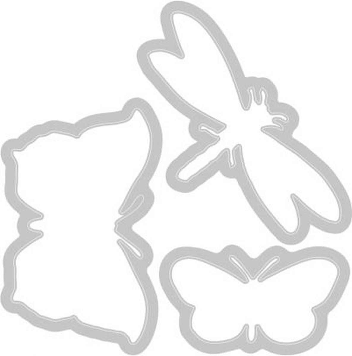 Sizzix Framelits stansset 3PK met 3PK stempels gegraveerde vleugels van 49 en Market