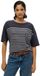 Superdry Studios T-shirt met verlaagde schouders Dames Navy Optic Stripe