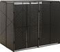Syfax Poly Rattan Containerberging dubbel 140x80x117 cm zwart
