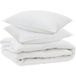 Couette Toutes Saisons Avec Oreiller 3 Pcs Blanc Microfibre