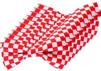 Merkloos Brabant Carnaval vlinderstrikje - 10x - rood wit geblokt - 12 cm