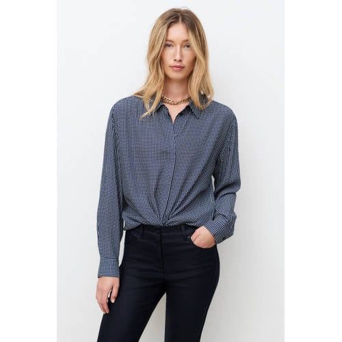 Caroll geruit blouse marineblauw