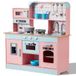 VEVOR Speelgoed voor kinderkeuken, houten keukenspeelgoedset met verlichting, geluiden, ijsmachine, oven, gootsteen, magnetron, koelkast, accessoires, speelgoed, keuken, 24 stuks, roze