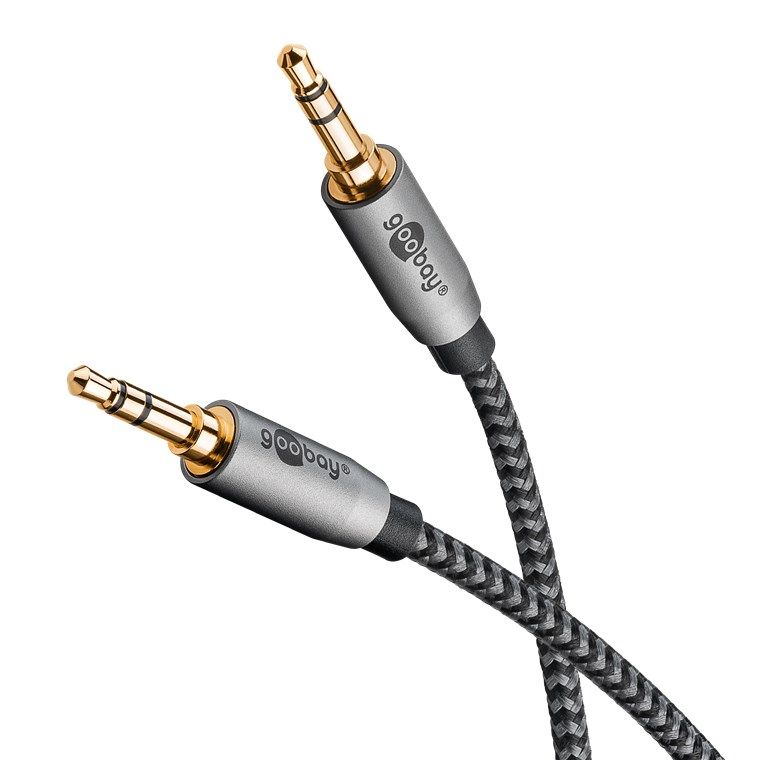 Goobay 3.5mm TRS Audio Cable - 2m - Black/Silver