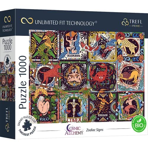 Trefl Prime - Puzzle UFT Cosmic Alchemy: Zodiac Signs - 1000 Stukjes - Dikste Karton, BIO, Puzzel Met Sterrenbeelden, Astrologie, Creatief Vermaak voor Volwassenen en Kinderen Vanaf 12 Jaar