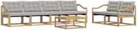 vidaXL - Acacia Hout Bank Loungeset - 6 Zitplekken - Wit en Lichtgrijs