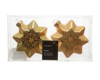 Decoris Ster glas shiny matt with gold flower decoration IV