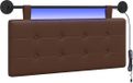 vidaXL - Hangend hoofdbord - Met LED-verlichting - Bruin - Kunstleer