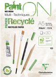 Clairefontaine Paint ON Multi-Techniek Pad Tekenpapier Recycled Wit A5 250 g 30 vel