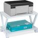 Relaxdays printertafel - 2 etages - tot 20 kg per etage - op wielen - printerkastje - wit