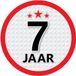 Bellatio Decorations 7 jaar leeftijd sticker - rond - Dia 15 cm - 7 jaar verjaardag - jubileum - leeftijd versiering