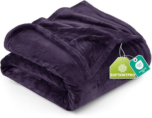 Utopia Bedding Paars Polar Fleece Deken 300 GSM - Luxe Deken voor Bank, Bed, Antistatisch, Zacht en Pluizig (200 x 150 cm)