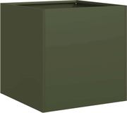 vidaXL Plantenbak 40x40x40 cm koudgewalst staal olijfgroen