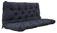 Ambientehome 2-delige bankkussens, zitkussen, 120 x 98 x 8 cm, donkergrijs