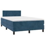 Maison Exclusive - Lit boxspring avec matelas, bleu foncé, 120x190 cm, velours