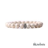 OZ Jewels - White Turquoise Kralenarmband - Elastisch - Natuursteen