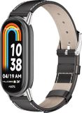 By Qubix Qubix Echt Leren Bandje Zwart Geschikt voor Xiaomi Smart Band 8 / 9 / 10