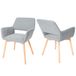CangLong Eetkamerstoel, set van 2 - Modern, Scandinavian, Dining Chairs - Comfortabel, Duurzaam, Elegant - Grijs, Wood, Fabric