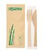 50 stuks – set vork, mes + servet, 17 cm, natuurlijke bamboe