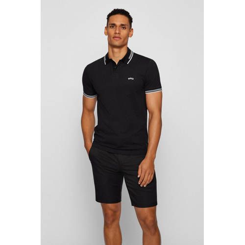 BOSS Paddy Pro Slim Fit Polo Shirt - Black with Contrast Trim