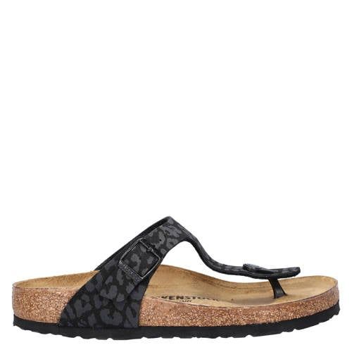 Birkenstock Gizeh teenslippers zwart multi