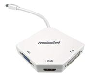 PremiumCord Adapter Mini Displayport voor HDMI + DVI + VGA 1080P (4K over HDMI)