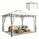Pavillon de jardin robuste et hydrofuge, 3 x 3,6 m, avec moustiquaire intégrée et double toit, pour jardin ou terrasse, noir.