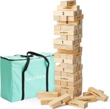 The Twiddlers XXL Houten Stapeltorenspel met 64 Blokken & Draagtas, 87cm