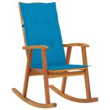 VidaXL Schommelstoel met kussens massief acaciahout Blauw