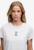 Superdry Heritage Nautical Motif T-shirt Slanke Pasvorm Dames T-shirt Katoen Korte Mouw Glacier Grey Marl