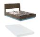 en.casa Tweepersoonsbed Tröstiar met matras en LED 160x200 cm groen