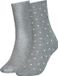 Tommy Hilfiger damessokken Dot (2-pack) - uni en gestipt katoen - grijs met wit