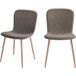 Gaston Lot De 2 Chaises En Tissu Piètement Effet Bois - Marron