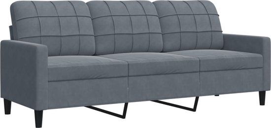 vidaXL Driezitsbank 180 cm fluweel donkergrijs