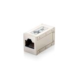 RJ45-splitsadapter, afgeschermd, Cat.6, met h/h-aansluiting voor optimalisatie van netwerken, compatibel met ethernet-apparaten.