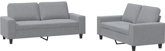 vidaXL 2-delige Loungeset Stof Lichtgrijs