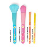 Legami - Set van 4 make-upkwasten, Oh My Glow! Daisy-thema, inclusief Powder Foundation Eyeshadow-eyeliner Brush, 100% veganistisch, reisformaat