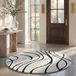 SAFAVIEH Florida Shag Collection Fluffy High Pile Cream and Black Rug, 122 x 122 cm