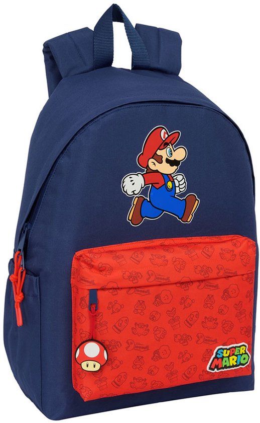 Super Mario Schoolrugzak Trick Rood Donkerblauw 31 x 43 x 13 cm