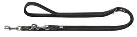 HUNTER Hunting Verstelbare hondenriem, leer, zacht, robuust, 1,3/200 cm, zwart