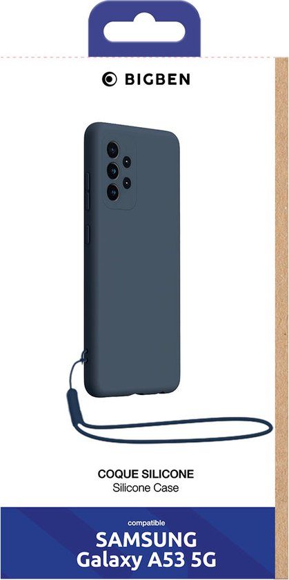 Bigben Connected Siliconen Back Cover met Polskoord voor Samsung Galaxy A53 5G - Bleekblauw
