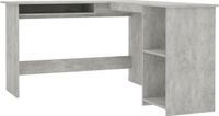 vidaXL Bureau d'angle en forme de L 120x140x75 cm Bois traité Gris béton