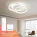 Amdelne Plafonnier LED Blanc 48W, Moderne Double Cercle Acrylique 68cm, 2700-6500K, Télécommande, Veilleuse, Luminaire pour Cuisine Salon Chambre [Classe F]