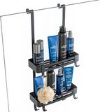 Sanova Hangend Doucherek - Zonder Boren - Anti Kras Strips - Zwart - 2 Laags