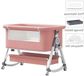 OEM Elektrisch babybed met verstelbare hoogte - met schaduwspelprojectie - uniseks - met muggennet - bedienbaar met afstandsbediening - roze