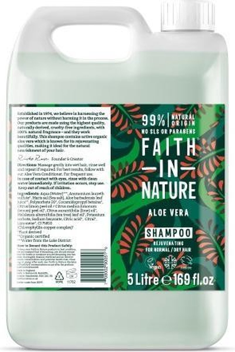 Faith In Nature Shampoo Aloe Vera – Refill 5L