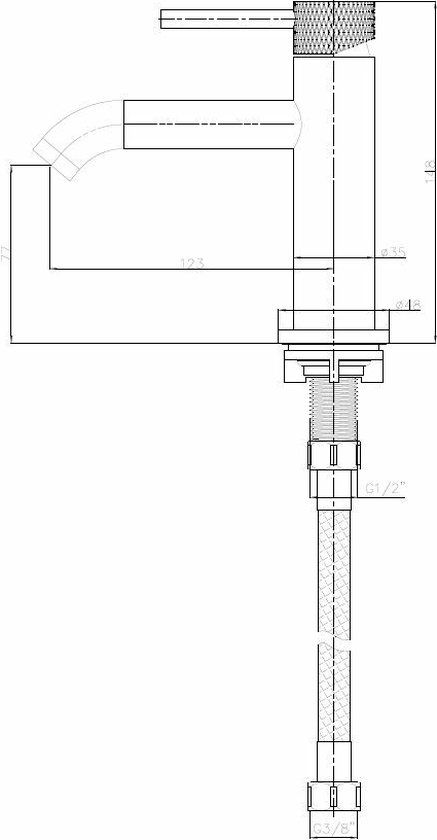 Wiesbaden Ribbd fonteinkraan 1/2" chroom