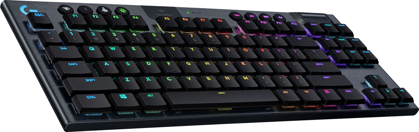 Logitech G915 TKL Tenkeyless LIGHTSPEED Wireless RGB Mechanical Gaming Keyboard - GL Clicky - Nordic - Carbon