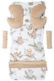 Medi Partners Universele stoelhoes Kinderwagens & Buggy's Zitinzet Kinderwagendeken 5-delig Gordelkussens + Speelboog Kinderwagenset MINKY Katoen